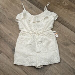 B. Darlin - Eyelet Romper with Ruffle Detail
